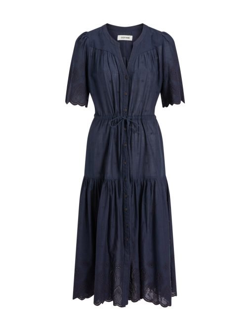 Nicole Organic Cotton Maxi Dress - Navy - Image 4